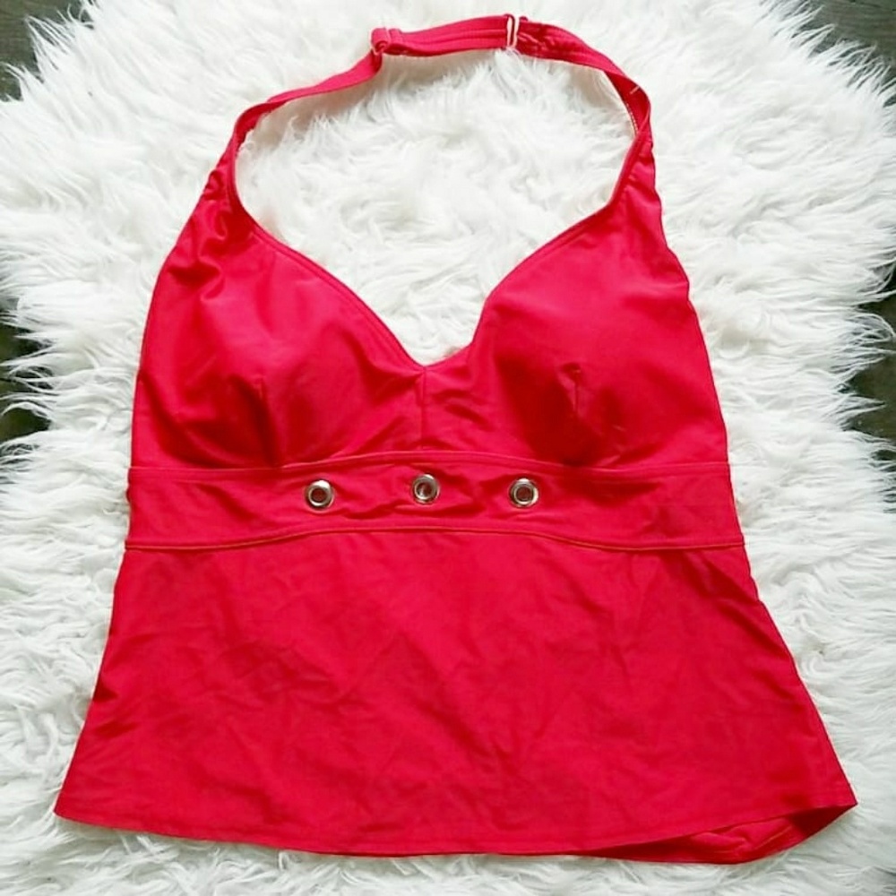 St. John's Bay Red Halter Swim Tankini
